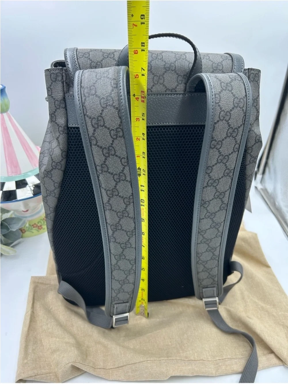 Unisex Gucci, GG supreme canvas backpack made in Italy NWT